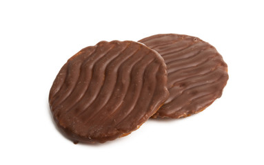 chocolate cookies with muesli isolated