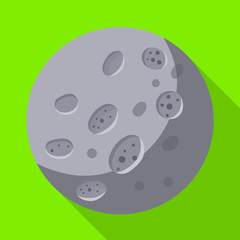 Vector illustration of moon and crater symbol. Graphic of moon and astrology stock symbol for web.