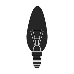 Iight bulb vector icon.Black vector icon isolated on white background light bulb.