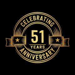 Fototapeta premium 51 years anniversary celebration logotype. Vector and illustration.