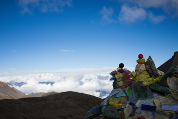 Fototapeta premium Look to the next part - way down. Thorong-La, Nepal.