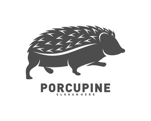 Porcupine logo icon design vector illustration