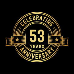 53 years anniversary celebration logotype. Vector and illustration.