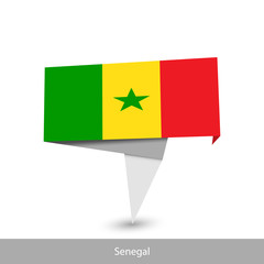 Senegal Country flag. Paper origami banner