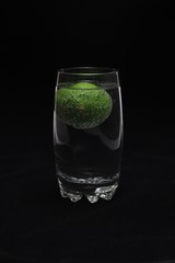 lime in water with bubbles