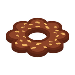 Chocolate cookie vector icon.Cartoon vector icon isolated on white background chocolate cookie .