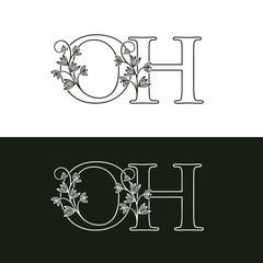Classy O, H and OH Vintage Letter Logo Design