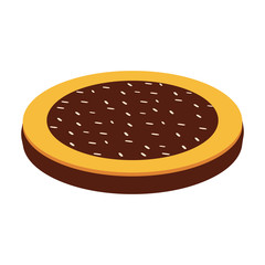 Chocolate cookie vector icon.Cartoon vector icon isolated on white background chocolate cookie .