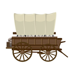 Western carriage vector icon.Cartoon vector icon isolated on white background western carriage.