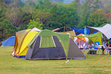 Camping at river mountain