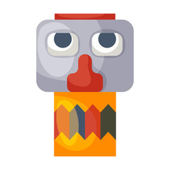 Mask of totem vector icon.Cartoon vector icon isolated on white background mask of totem .