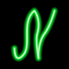 neon green letter 