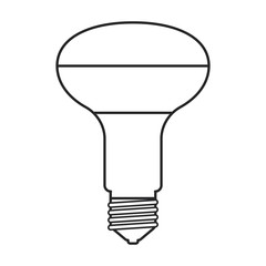 Halogen bulb vector icon. Line vector icon isolated on white background halogen bulb.