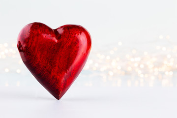 Fototapeta premium Red hearts on grey background. Valentines daz greeting cards.