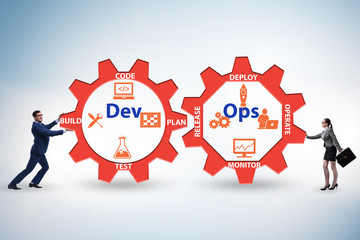 Obraz premium DevOps software development IT concept
