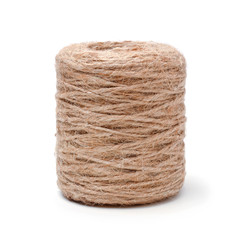 Skein of jute twine isolated on white