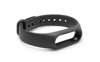 Strap from fitness bracelet. Rubber strap isolated on white