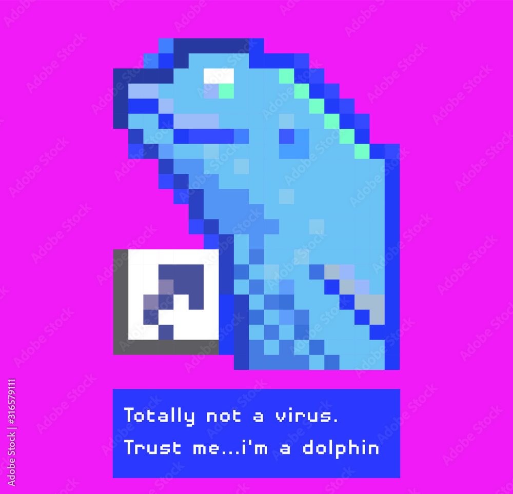 Aufkleber Smiling dolphin icon with text 