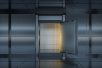 Safety gate and coded lock,abstract conception,3d rendering.