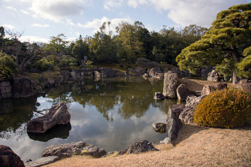 Fototapeta na wymiar the garden at Shogun Castle in Kyoto