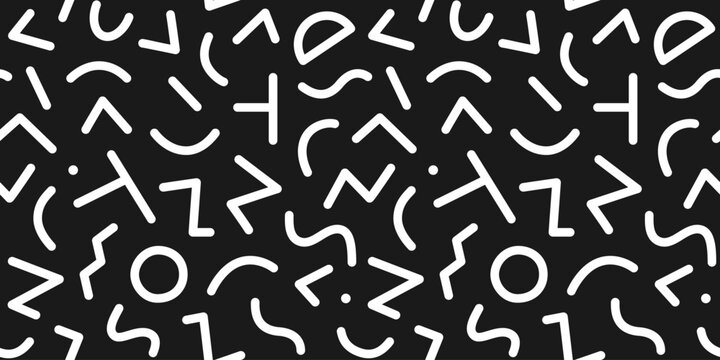Black and white seamless geometric pattern. Hipster Memphis style.