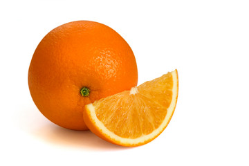 Closeup orange furit, isolate on white background.