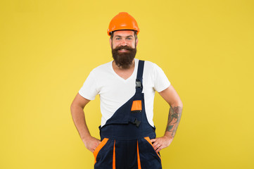 excited repairer. expert in building. brutal male worker with beard. he is just artisan. choose...