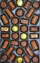 many chocolate candies in the box