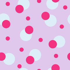 Vector illustration. Bright fun background. Circles, rings pink, blue, lilac. For printing on children's clothing, bags, book covers.