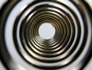 looking through a metal spiral