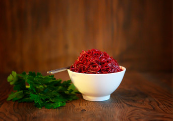Beet Spicy Korean-style carrot salad. Koryo-saram cuisine