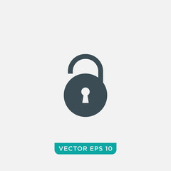 Unlock Icon Design, Vector EPS10