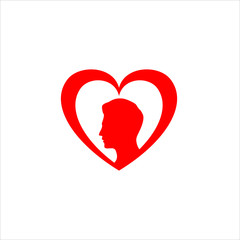 Heart logo design template. Happy Valentines day vector. Graphic men and woman falling in love