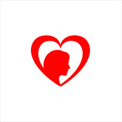 Heart logo design template. Happy Valentines day vector. Graphic men and woman falling in love