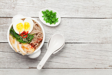 Asian noodle ramen soup