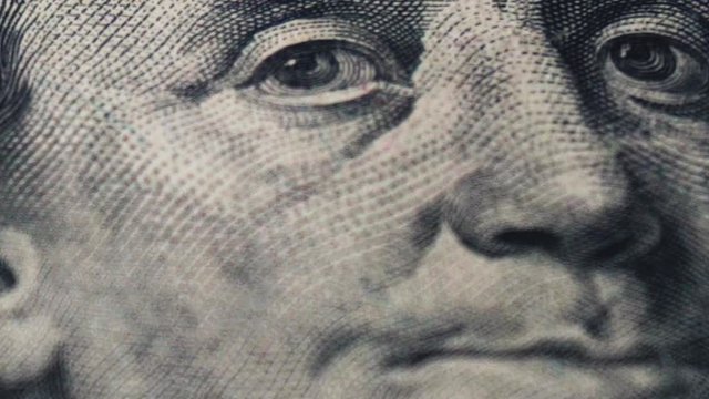 Macro of the 100US Dollars and Benjamin Frankjlin Face