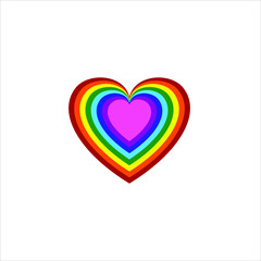 Heart logo design template. Happy valentines day vector. rainbow color graphic concept