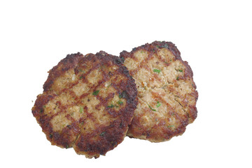 two grilled steak isolated