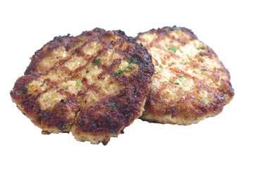 two grilled steak isolated