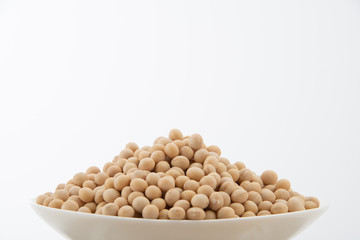 Soy bean on white background