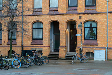 Fototapeta na wymiar bicycle parking in germany hannover
