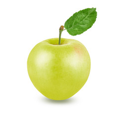Green apple isolated on white background with clipping path