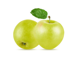 Green apple isolated on white background with clipping path