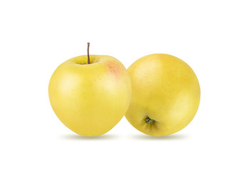 Yellow apple isolated on white background with clipping path