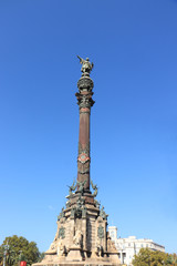 Fototapeta na wymiar Barcelona, Spain - september 29th, 2019: Christopher Columbus monument