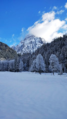 Zimowy krajobraz alpejski - Alpy, Szwajcaria