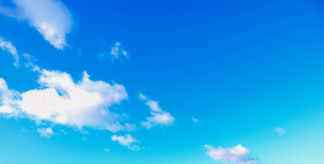 Naklejka na ściany i meble Blue sky. Blue clouds. Good weather.
