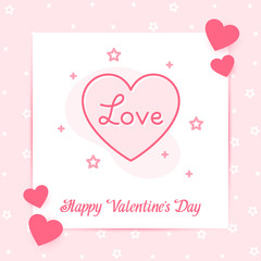 Heart valentine card text love line icon vector