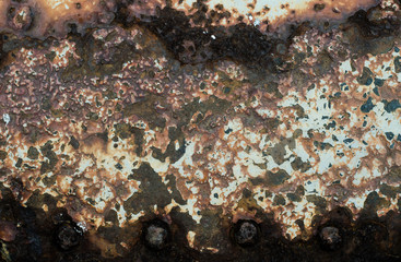Rusty metal surface. The old iron door. Rough texture. Rusty metal. Rusty surface of an old ship.
