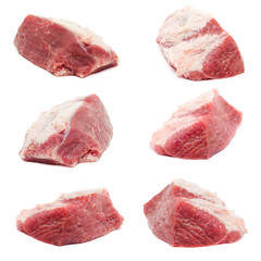 raw meat isolated on white